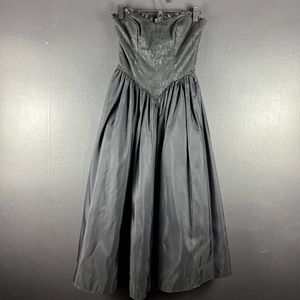 Vintage 80s strapless goth gown